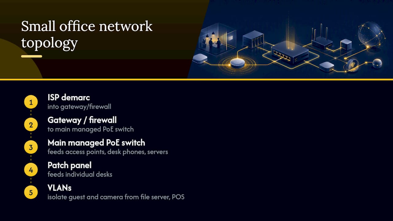 Diagram of small office network topology