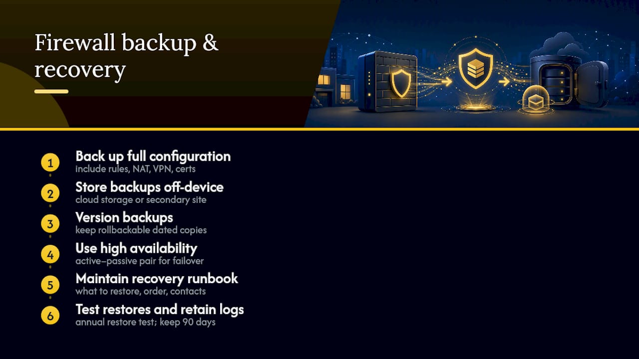 Firewall backup and disaster recovery diagram