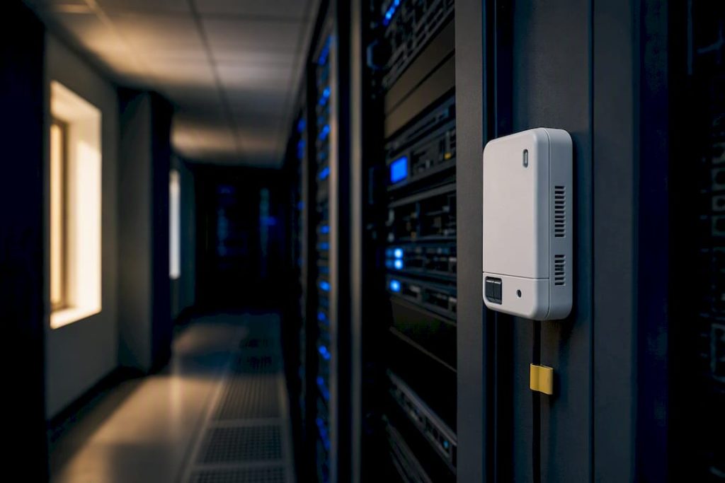 Environmental sensor monitoring a server room