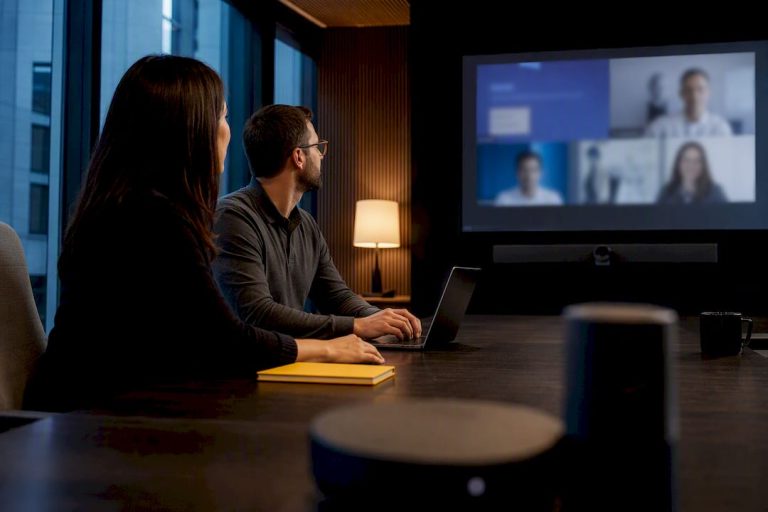 Hybrid meeting room with inclusive AV setup