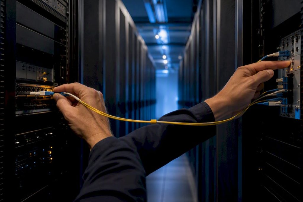 Connected server racks in hybrid cloud infrastructure