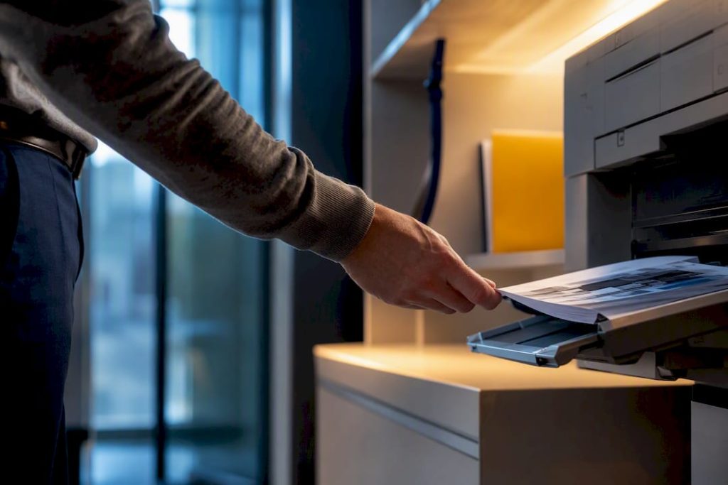 Anonymous copier in a small business print room