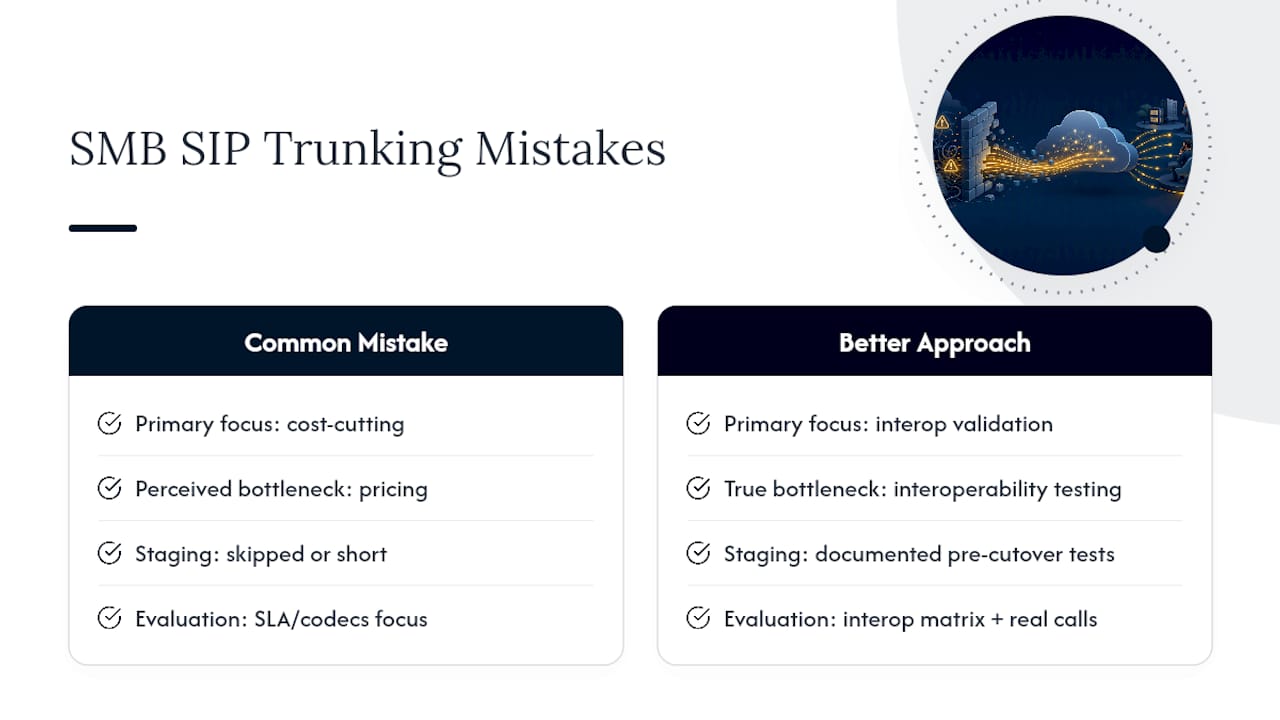 What SMB Decision-Makers Get Wrong About SIP Trunking — overview diagram