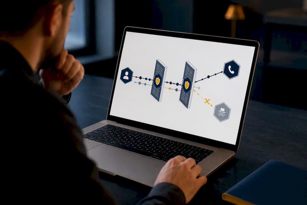 Illustrated protected VoIP call paths