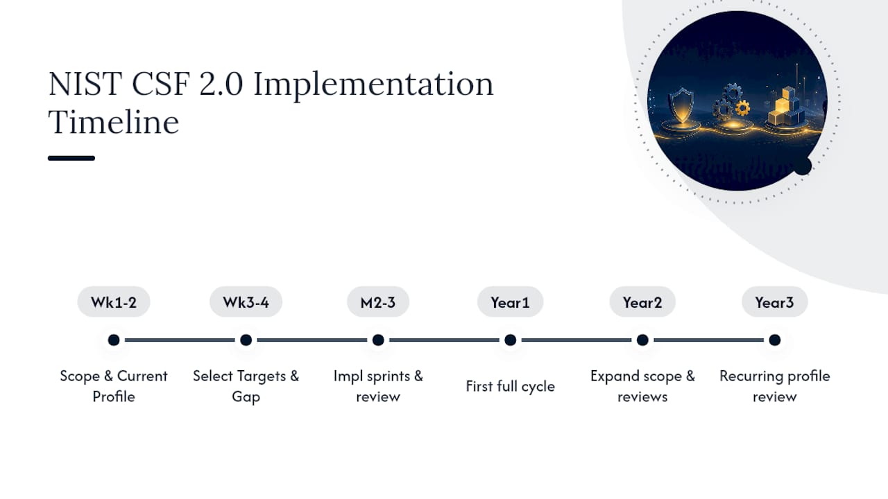 What's a Realistic Timeline for Implementing NIST CSF 2.0? — overview diagram