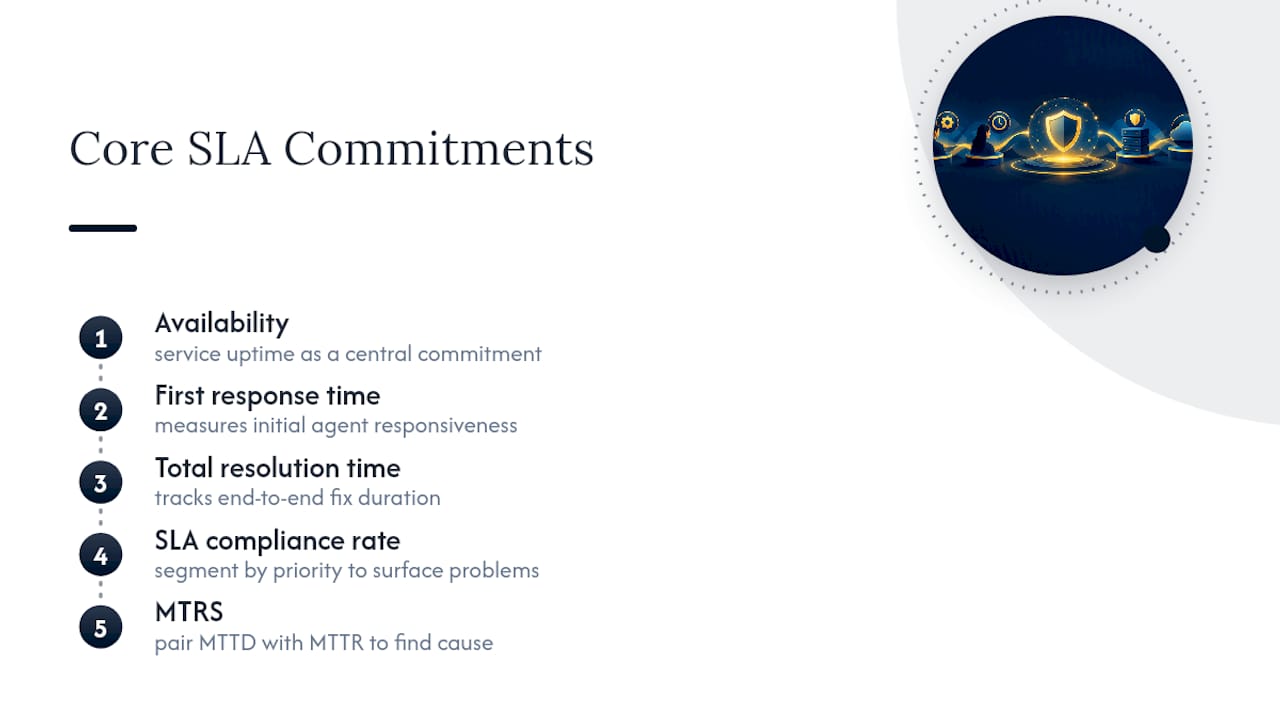 Five core help desk SLA commitments