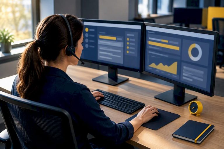 Help desk agent monitoring service commitments