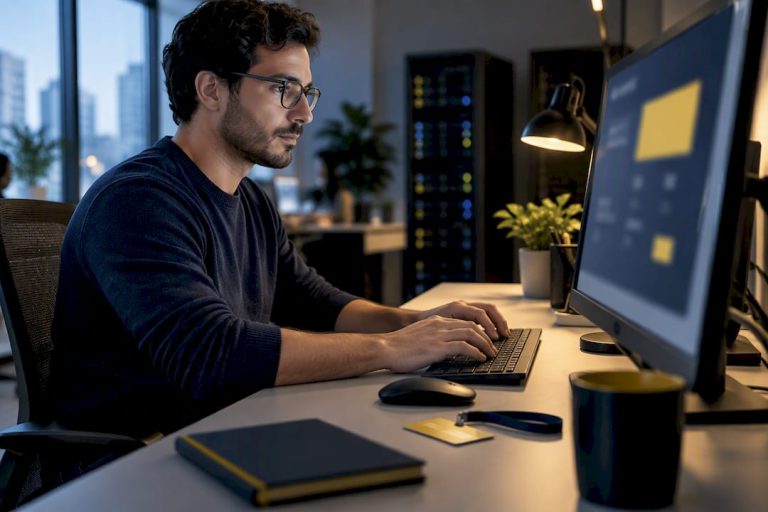 IT administrator provisioning a new employee account