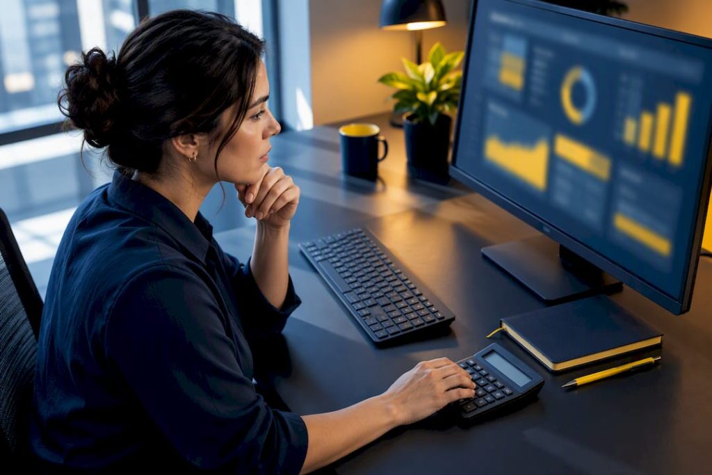 IT lead reviewing small business budget