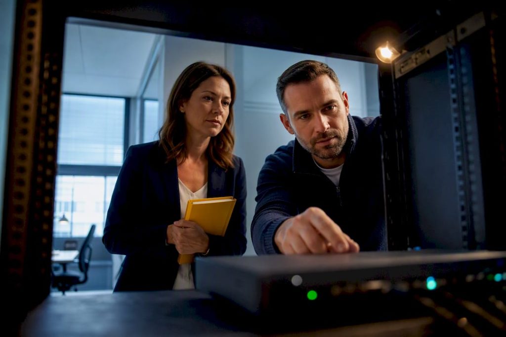 IT advisor reviewing branch network pilot