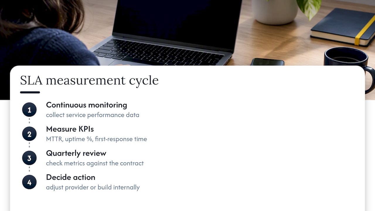 Three managed IT service performance metrics