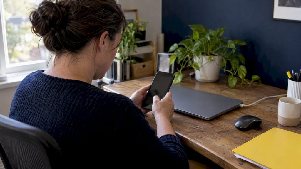Business owner reviewing account security access