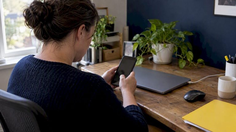 Business owner reviewing account security access