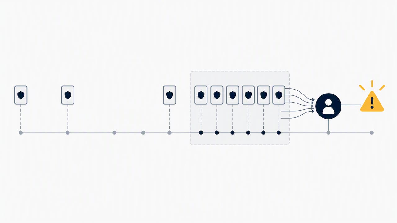 Repeated prompts crossing an account alert threshold