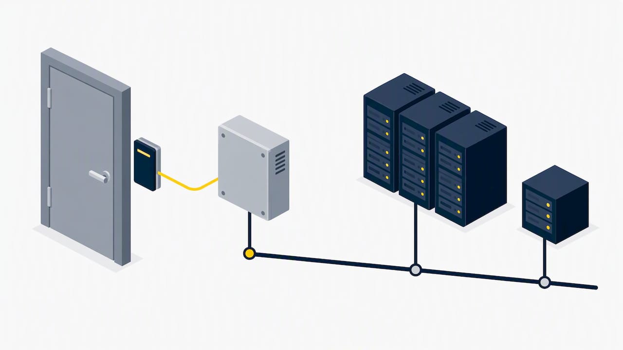 Access controller connected to shared business network